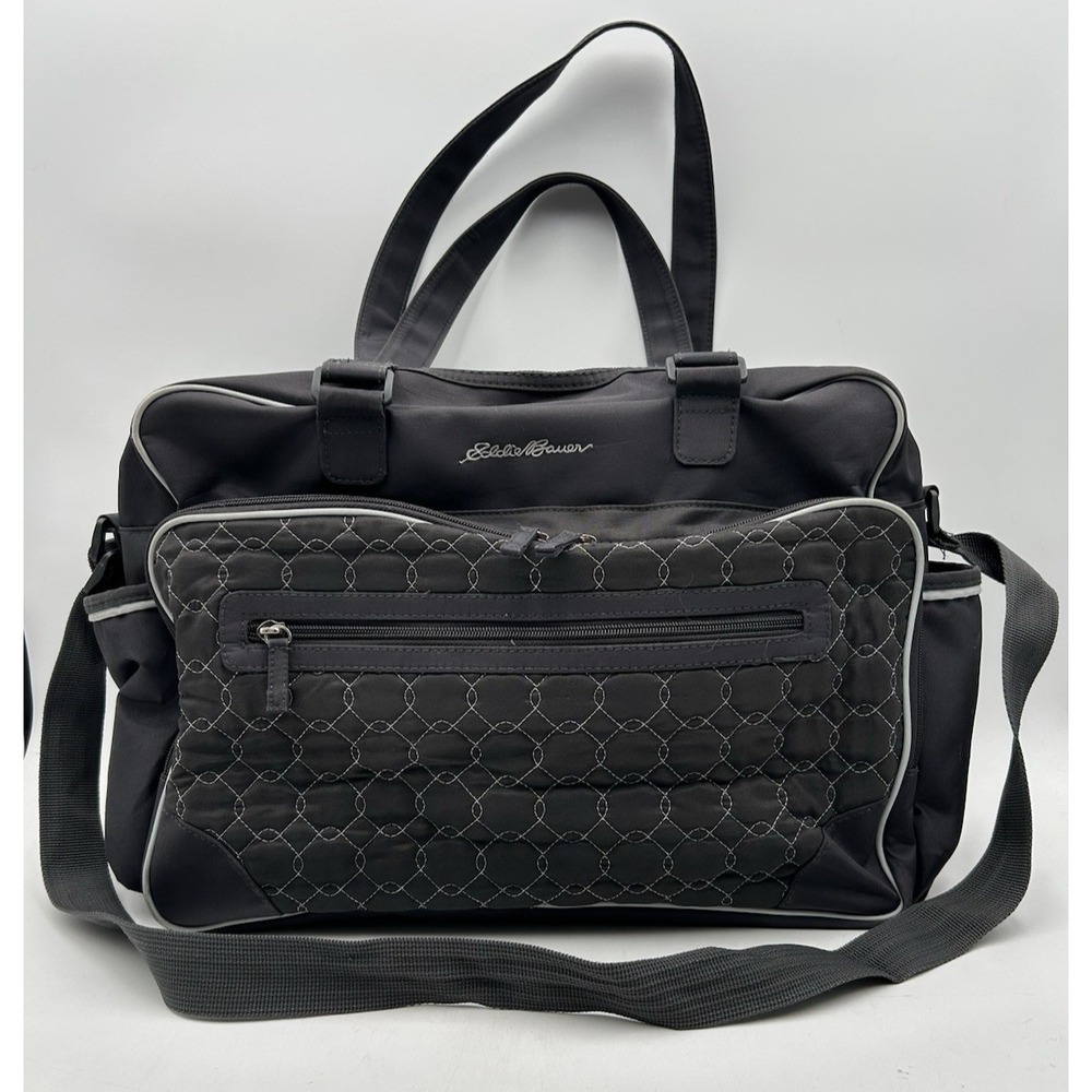 Eddie Bauer Ladies Overnight Diaper Travel Shoulder Tote Bag Gray